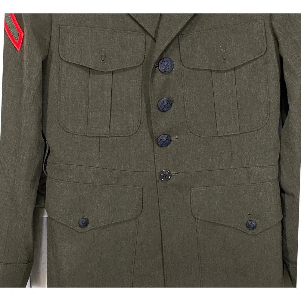 USMC Marine Corps Service Alpha Uniform Coat Olive Green Wool 39R Crown Clothing